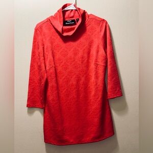 Dennis by Dennis Basso Coral Textured Cowl Neck Tunic Top Size S